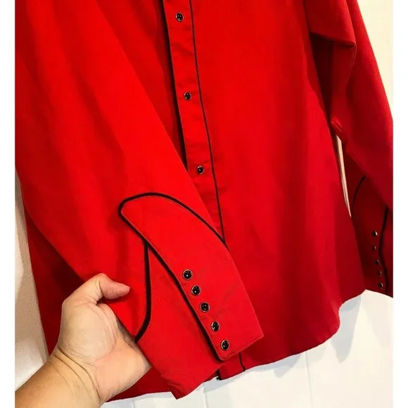 Vintage Roper Men's Western Pearl Snap Button Down Shirt Embroidered Guitars LG - Picture 2 of 5